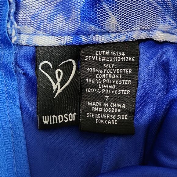 Windsor Womens Blue Floral Maxi Skirt Size SM Mesh Fairycore Coquette Formal - Picture 8 of 10